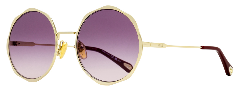 Chloe Scallop Rim Sunglasses CH0184S 006 Gold/Maroon 59mm